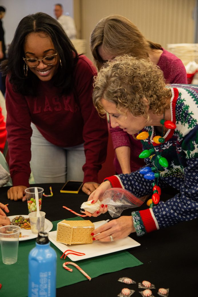 College Christmas celebration