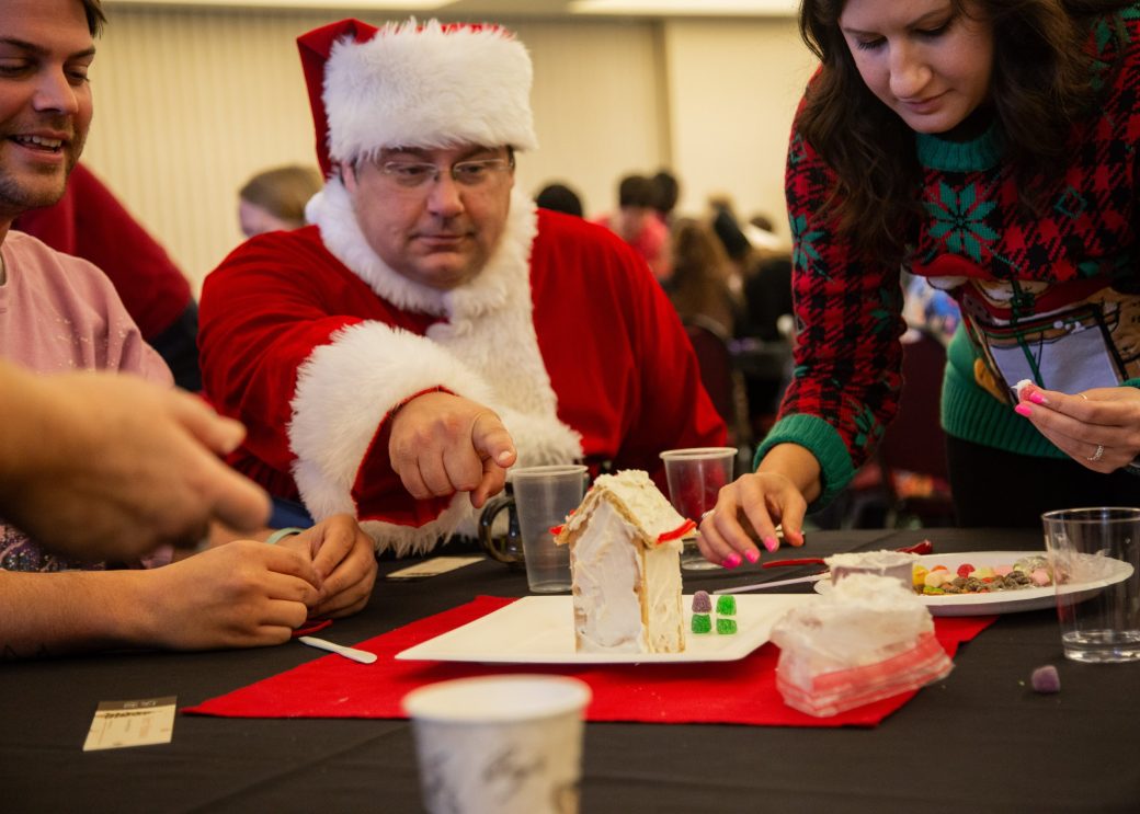 College Christmas celebration
