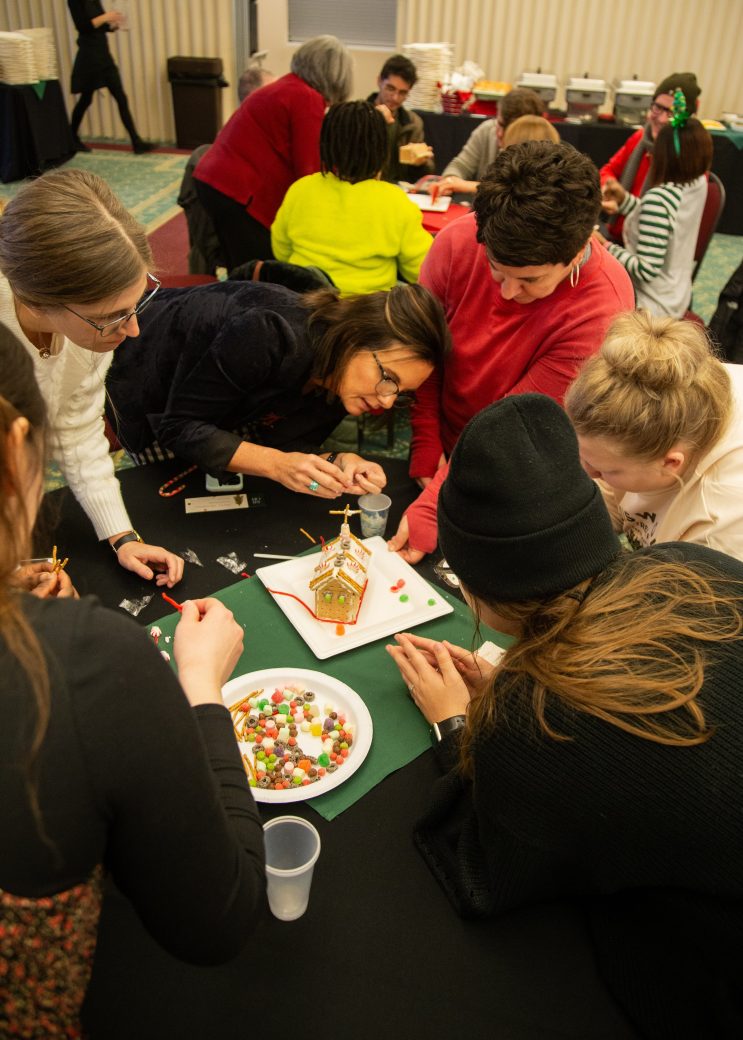 College Christmas celebration