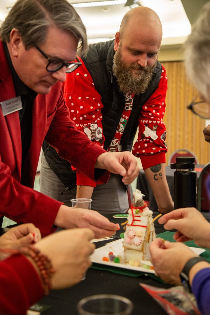 College Christmas celebration