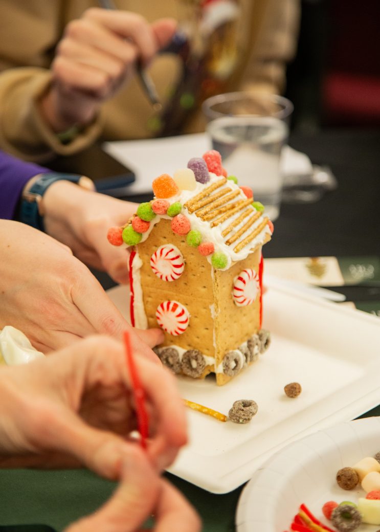 College Christmas celebration