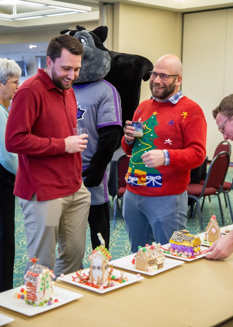 College Christmas celebration