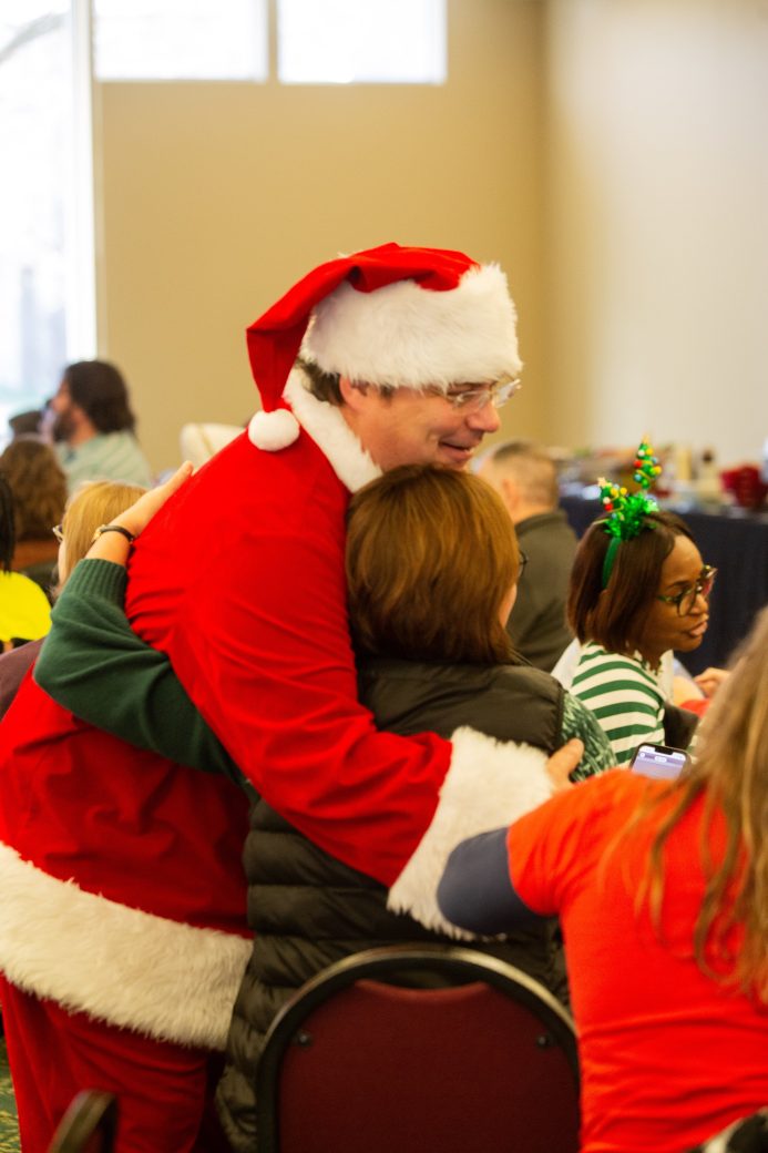 College Christmas celebration
