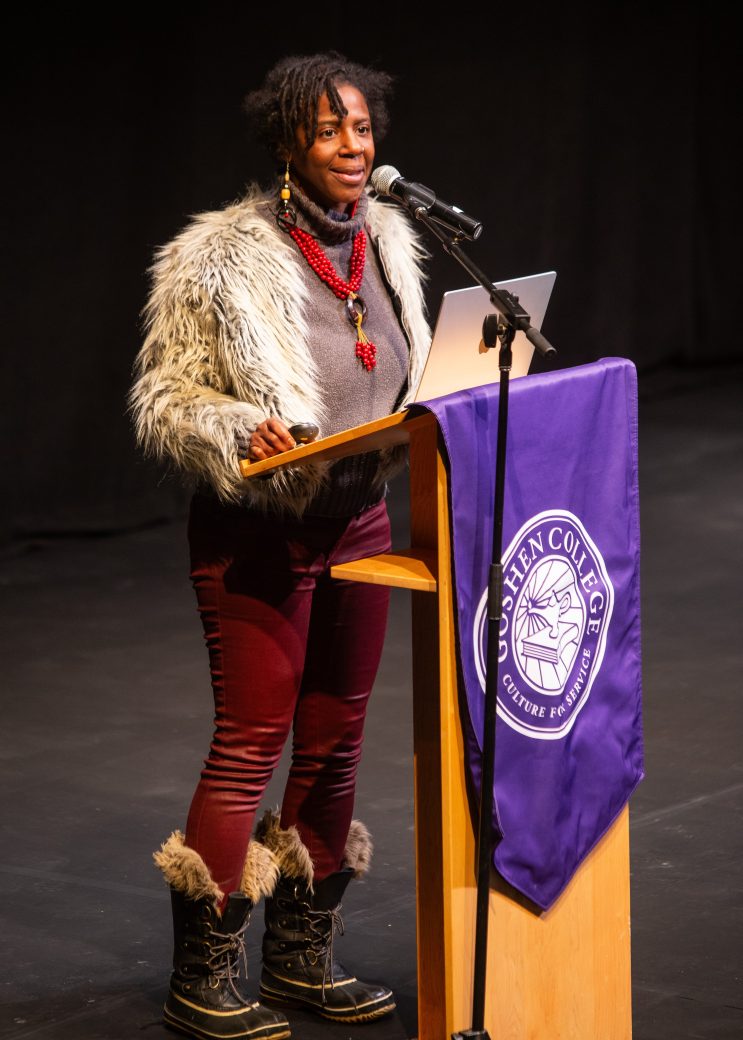 Woman doing a speech at King Celebration 2024