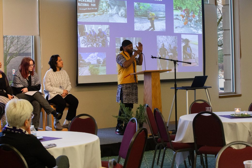 Woman doing a presentation at Celebrate Scholars