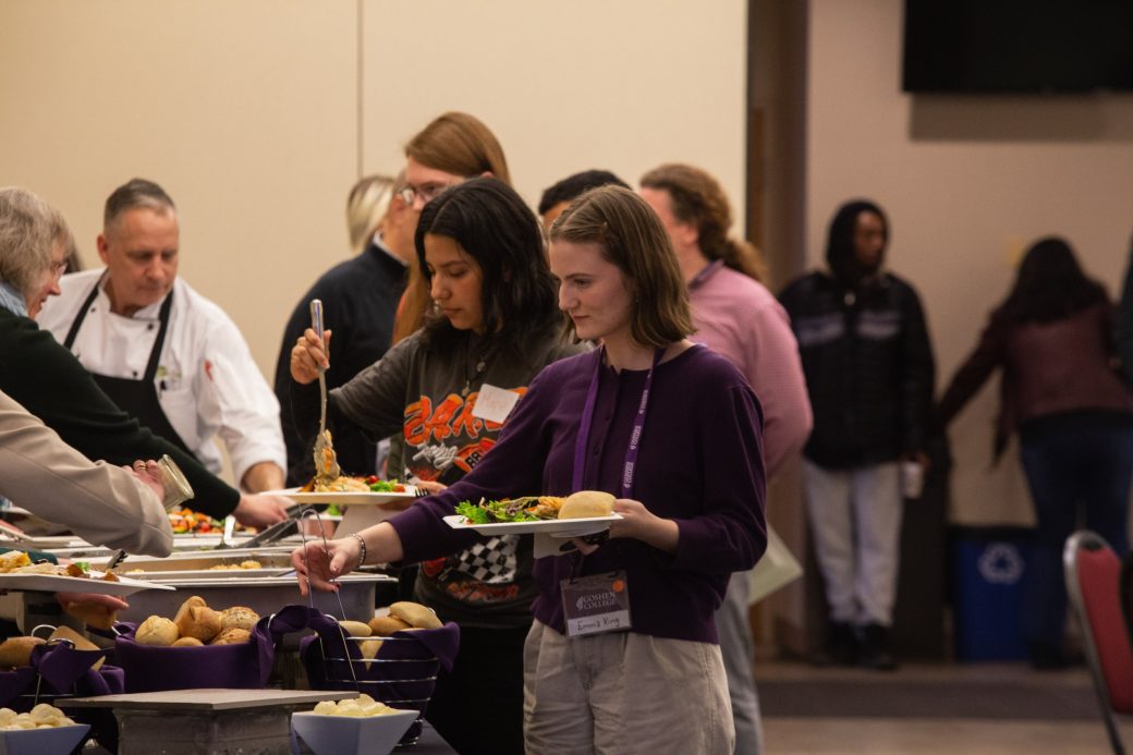 People serving themselves at Celebrate Scholars