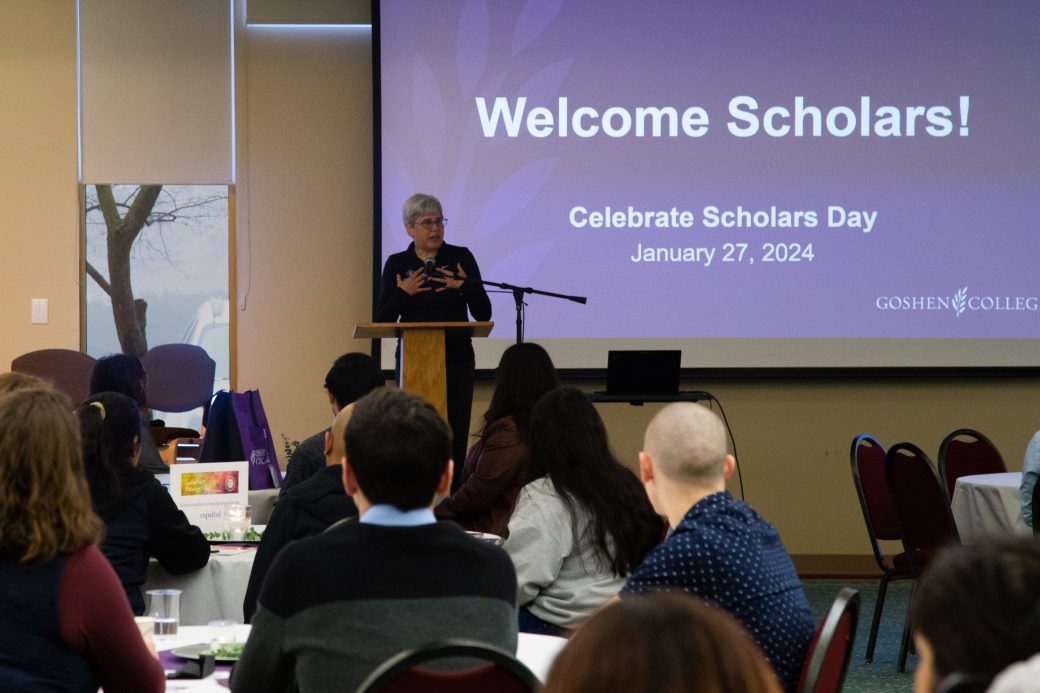 Woman doing a presentation at Celebrate Scholars