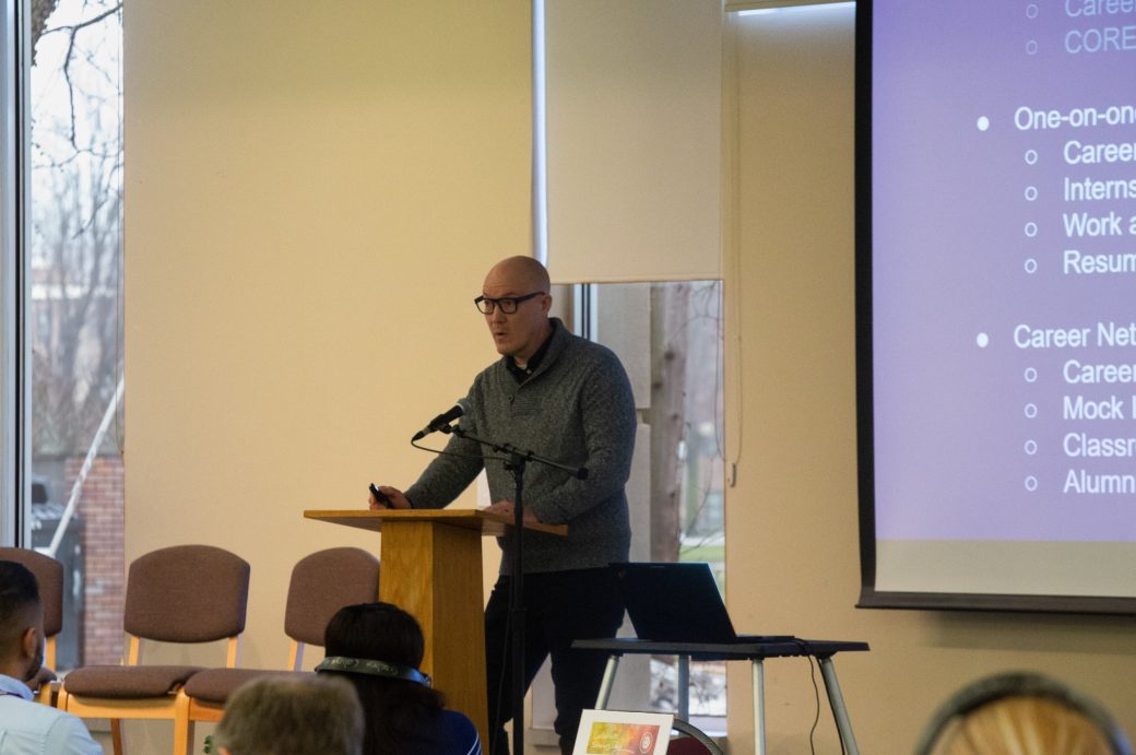 Man doing a presentation at Celebrate Scholars