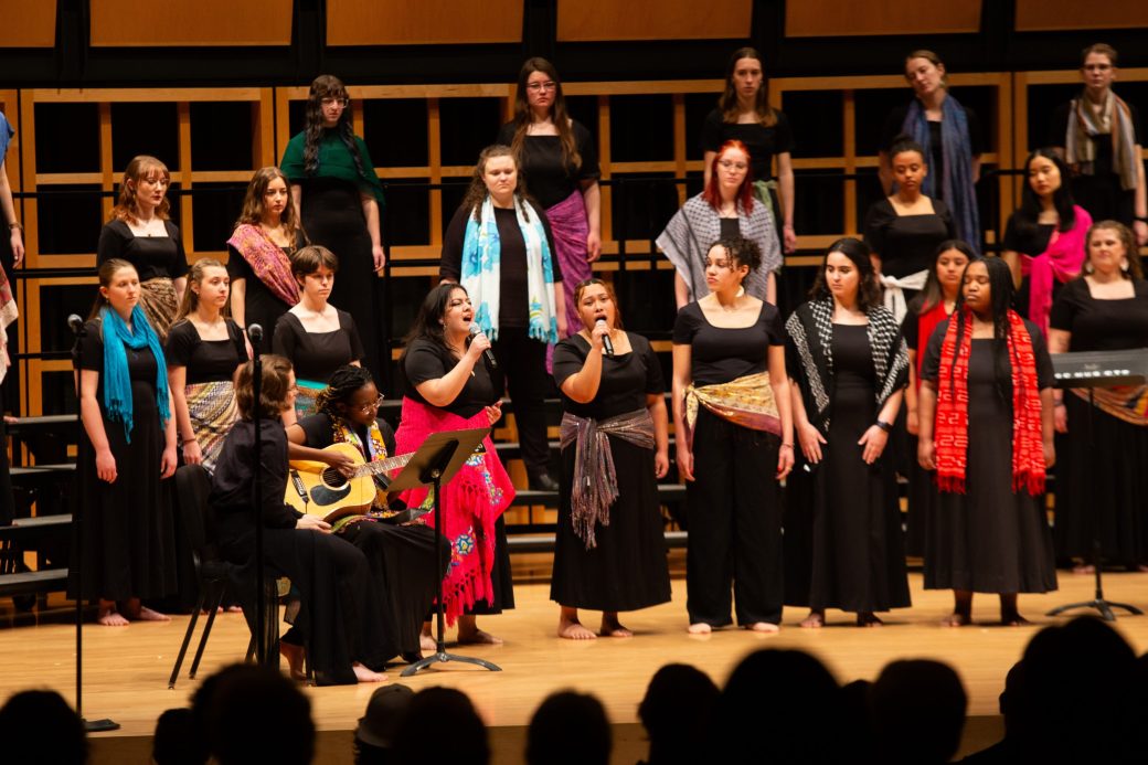 People performing at 2024 Voices of the Earth Choir Tour