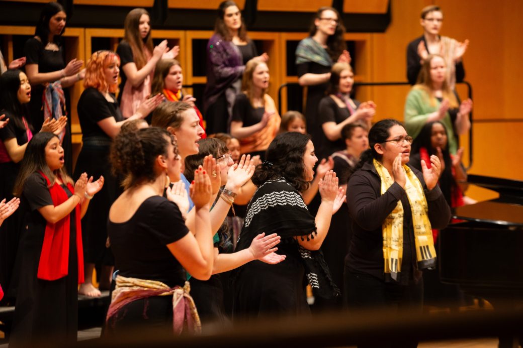 People performing at 2024 Voices of the Earth Choir Tour