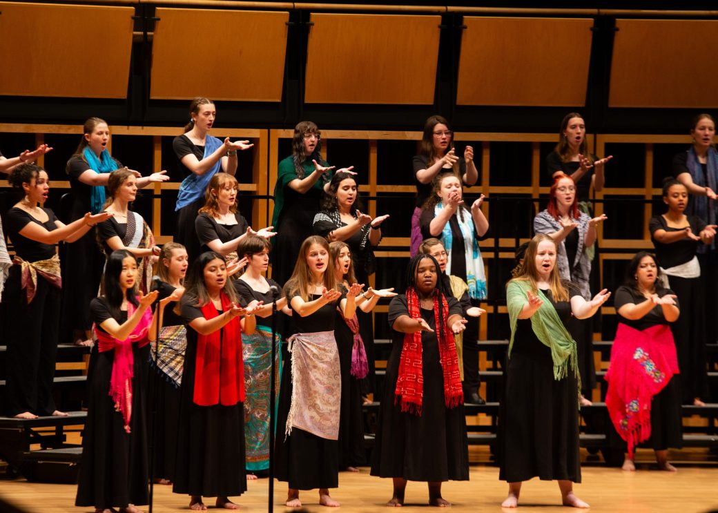 People performing at 2024 Voices of the Earth Choir Tour