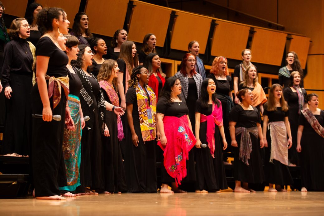 People performing at 2024 Voices of the Earth Choir Tour