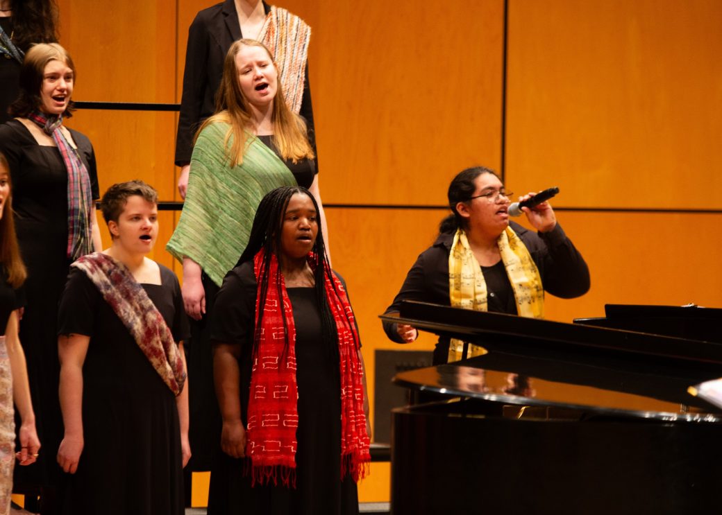 People performing at 2024 Voices of the Earth Choir Tour