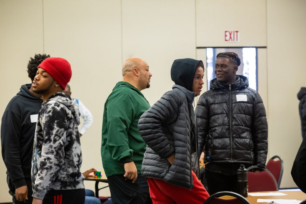 People talking at African American Spring Open House 2024