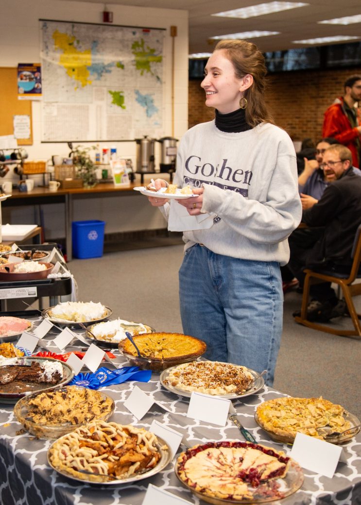 Woman working at Goshen college