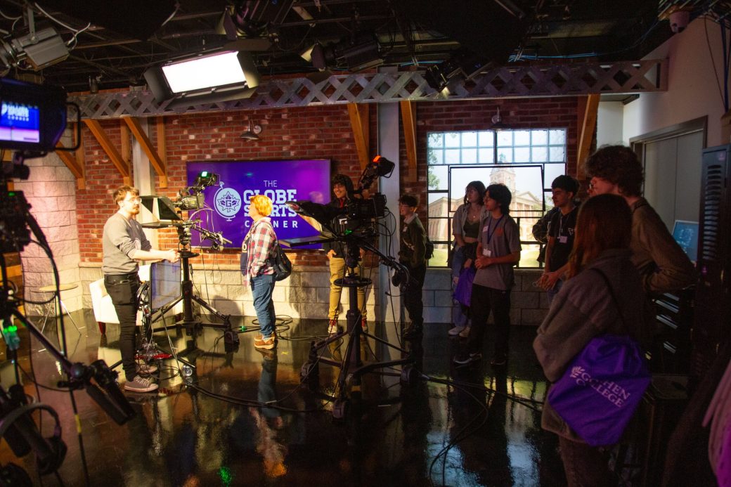 Production with cameras at Goshen college studio