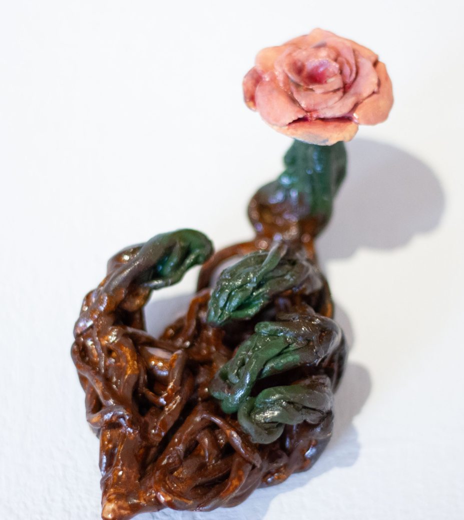 carved art of a flower