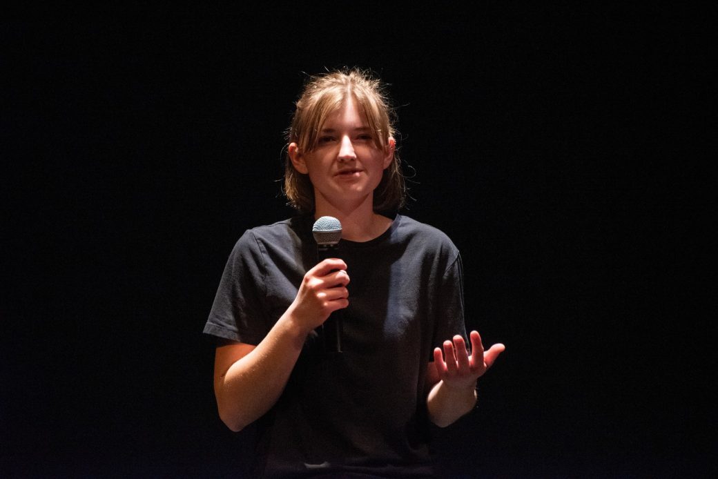 Woman doing a speech