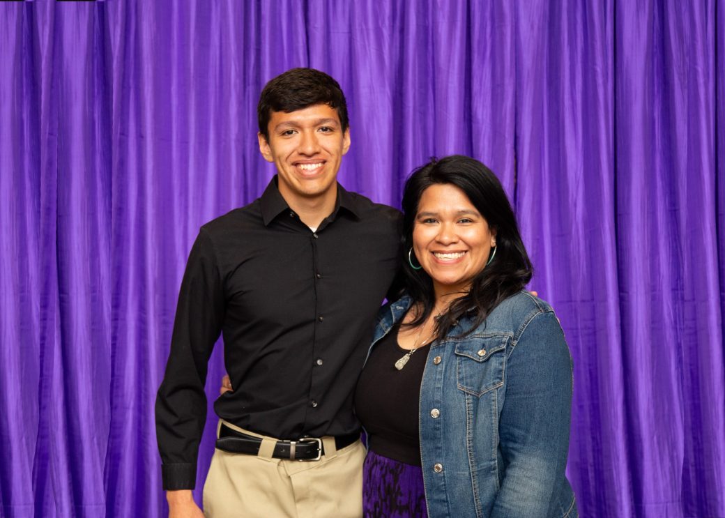 A man and a women hugging at President's Graduating Leaders Awards 2024