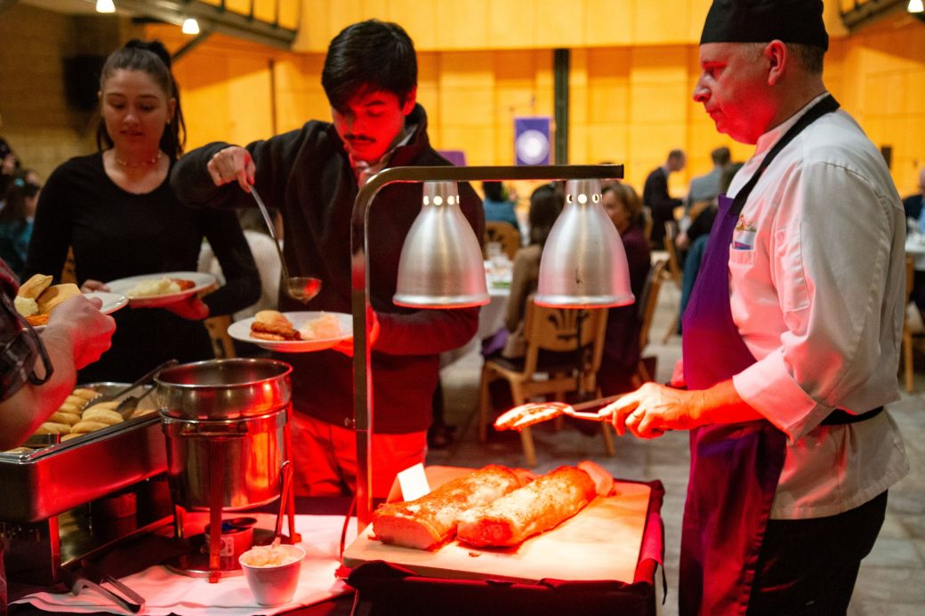 People serving themselves at President's Graduating Leaders Awards 2024