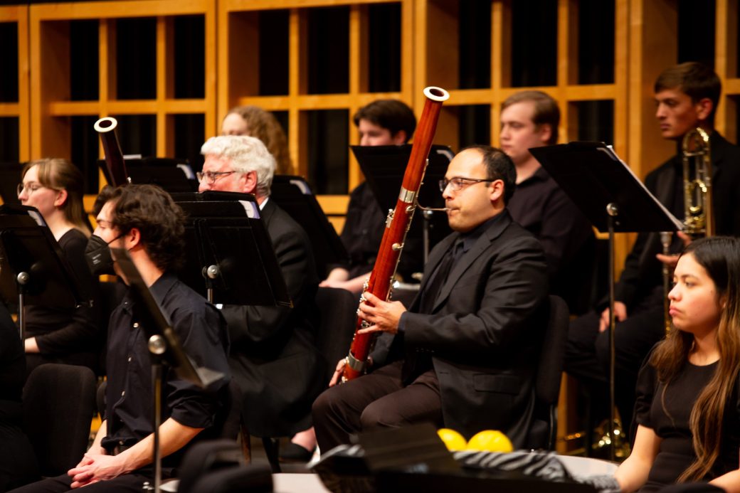 orchestra playing bass at GC Symphony Orchestra Spring Concert 2024