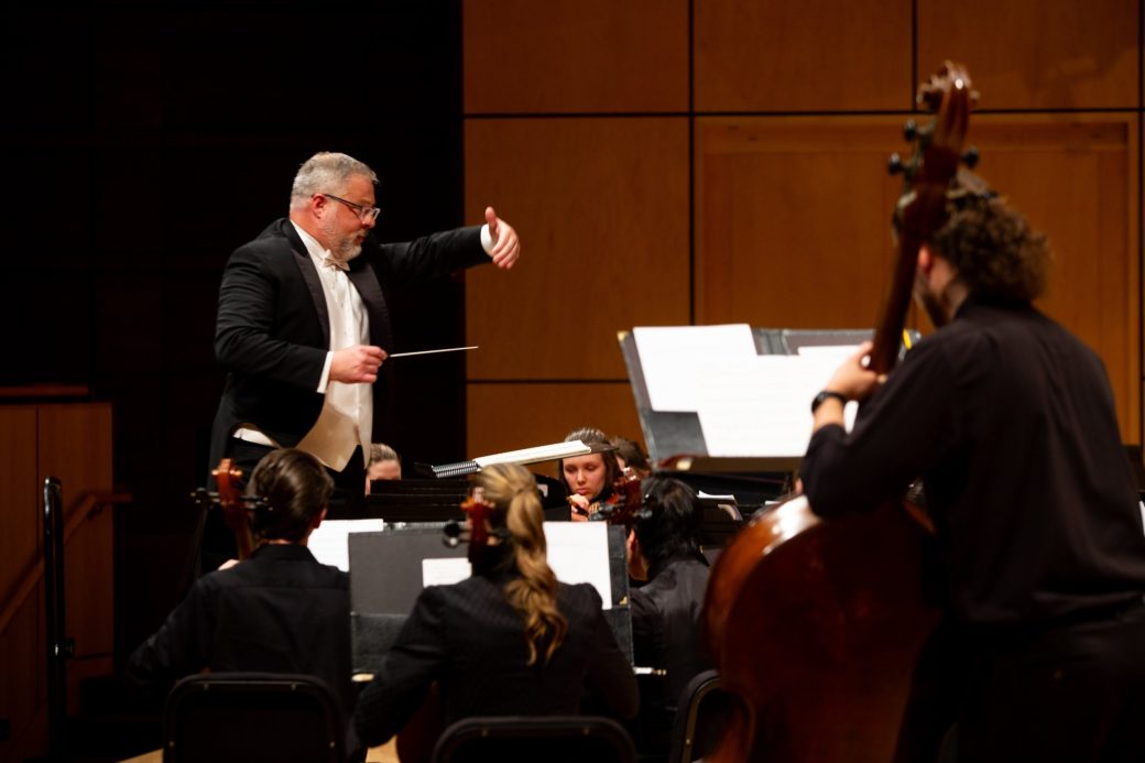 orchestra maestro conducting at GC Symphony Orchestra Spring Concert 2024