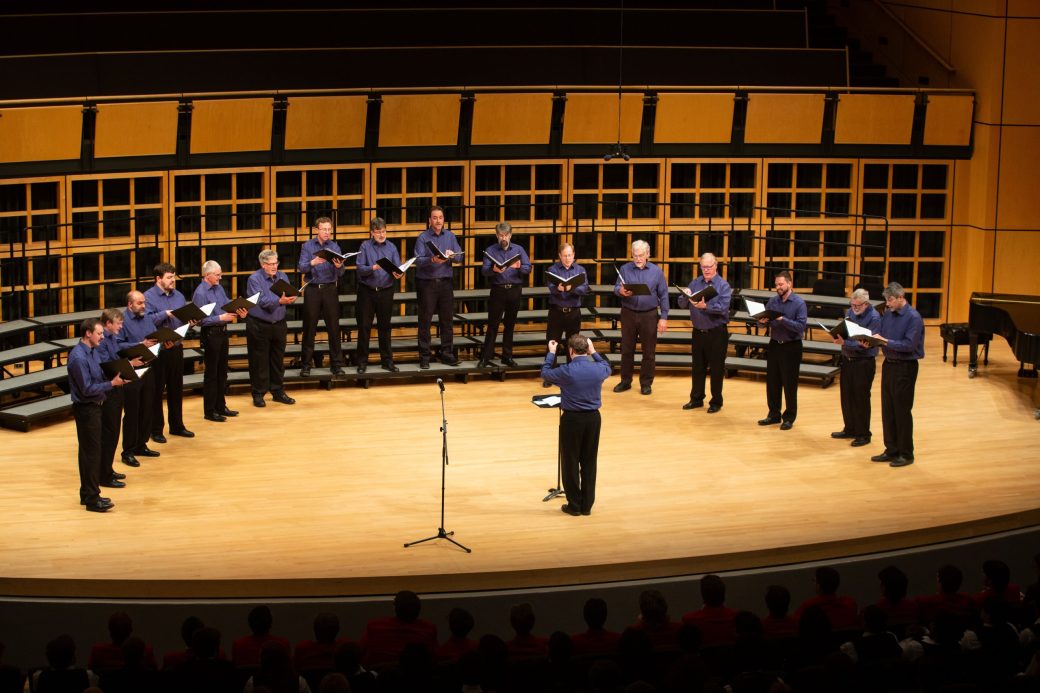 Music choir singing at low voice festival 2024