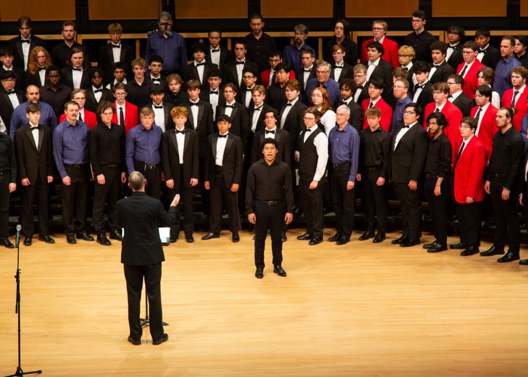 All music choirs together at low voice festival