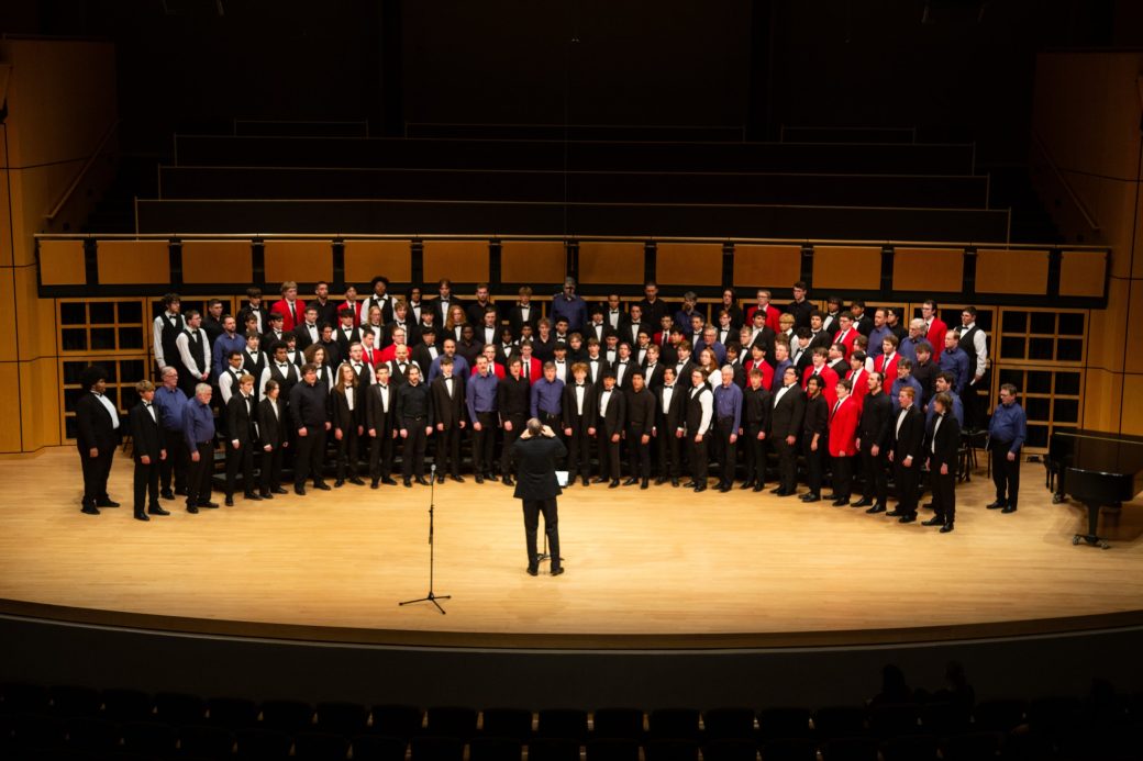 All music choirs together at low voice festival