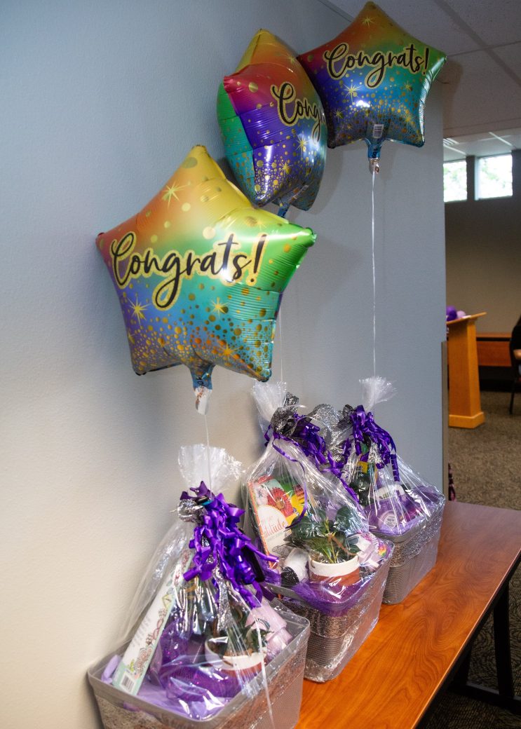 Balloons with congrats writed at Academic Department Receptions and Baccalaureate Celebration