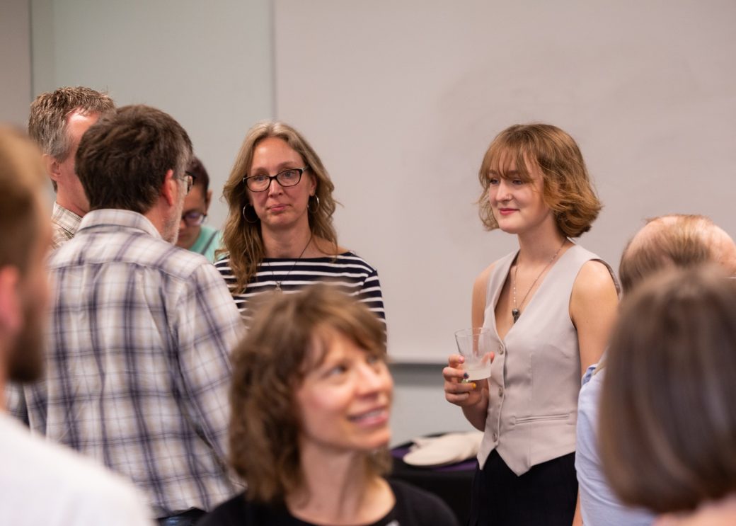 People talking at Academic Department Receptions and Baccalaureate Celebration