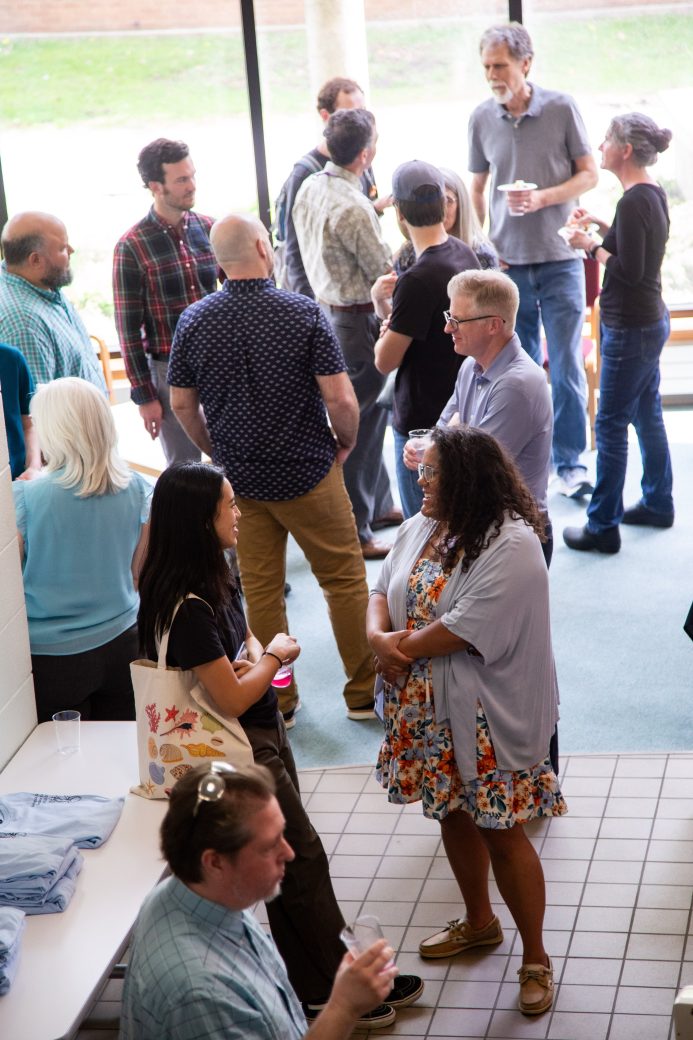 People talking at Academic Department Receptions and Baccalaureate Celebration