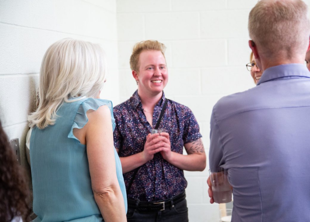 People talking at Academic Department Receptions and Baccalaureate Celebration