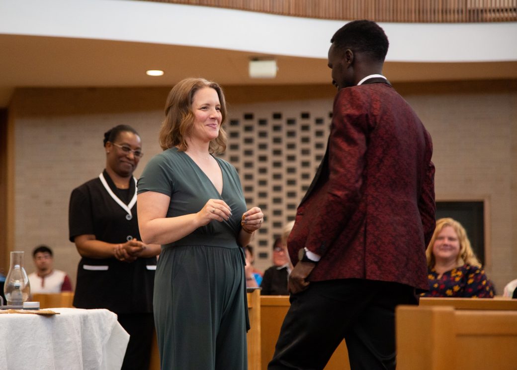 A man and a woman at Commencement 2024: Nurses' Pinning Ceremony