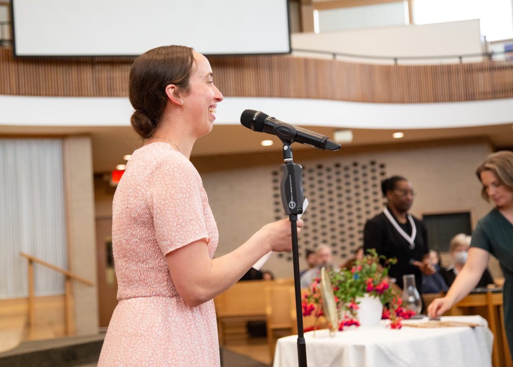 Women speaking at Commencement 2024: Nurses' Pinning Ceremony