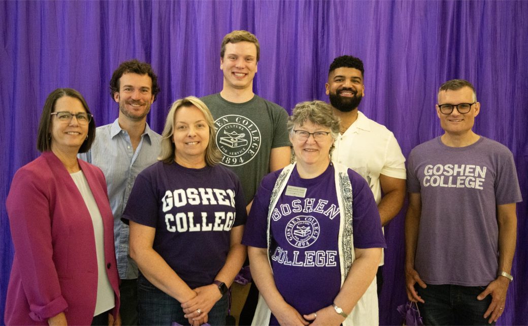 Employees of the Goshen College Employees of the Goshen College 2023-2024 at Employee Years of Service smiling to camera 2023-2024 at Employee Years of Service