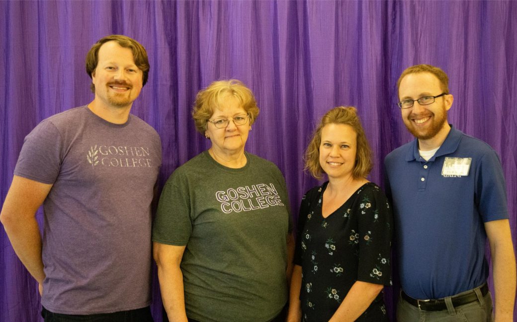 Employees of the Goshen College Employees of the Goshen College 2023-2024 at Employee Years of Service smiling to camera 2023-2024 at Employee Years of Service