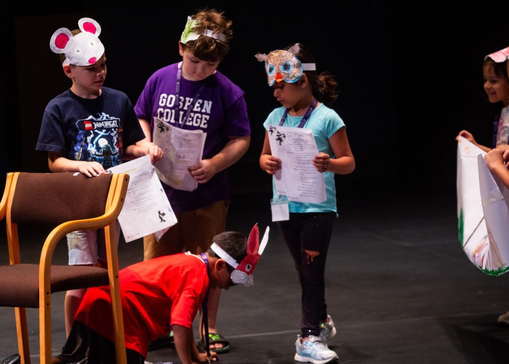 People doing a theater at Goshen college