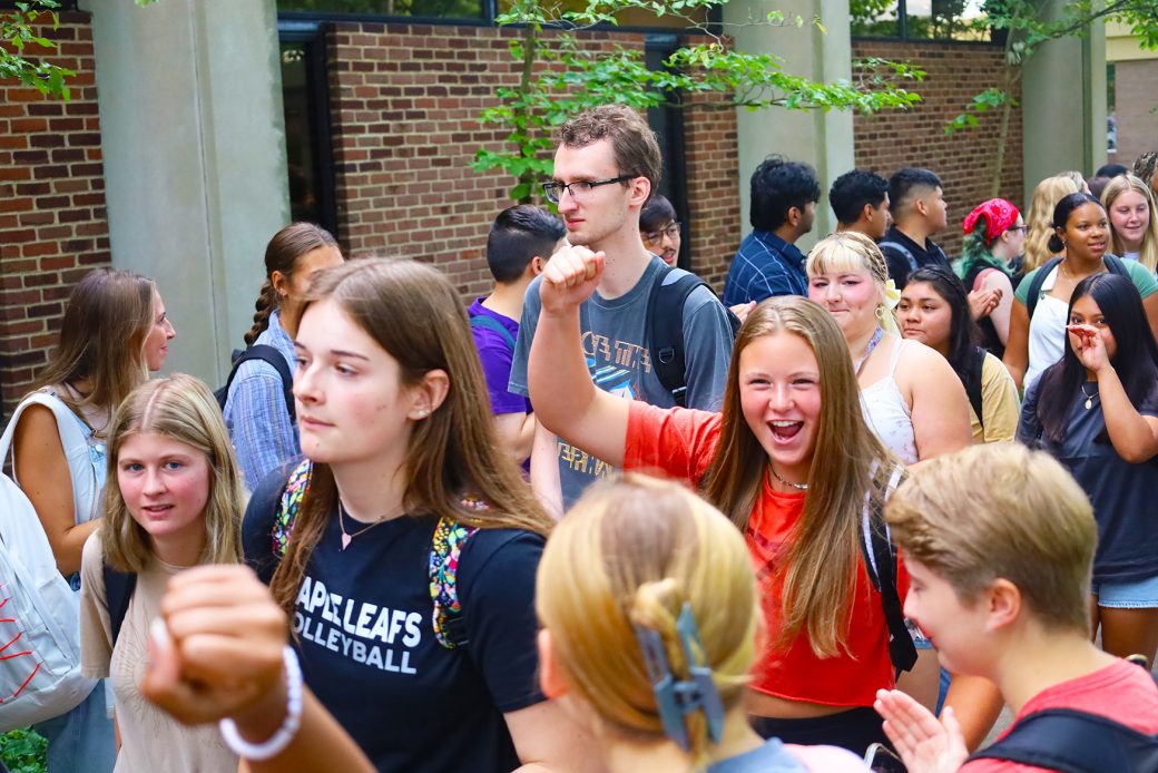 Goshen college students at the start of the classes