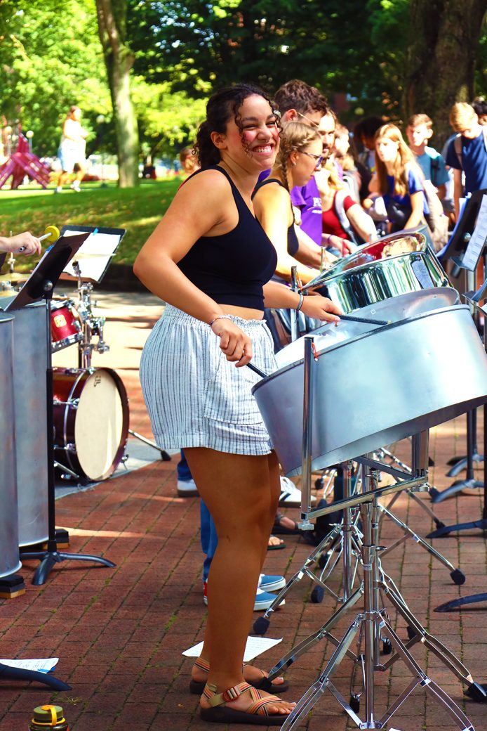 Goshen college students playing instruments