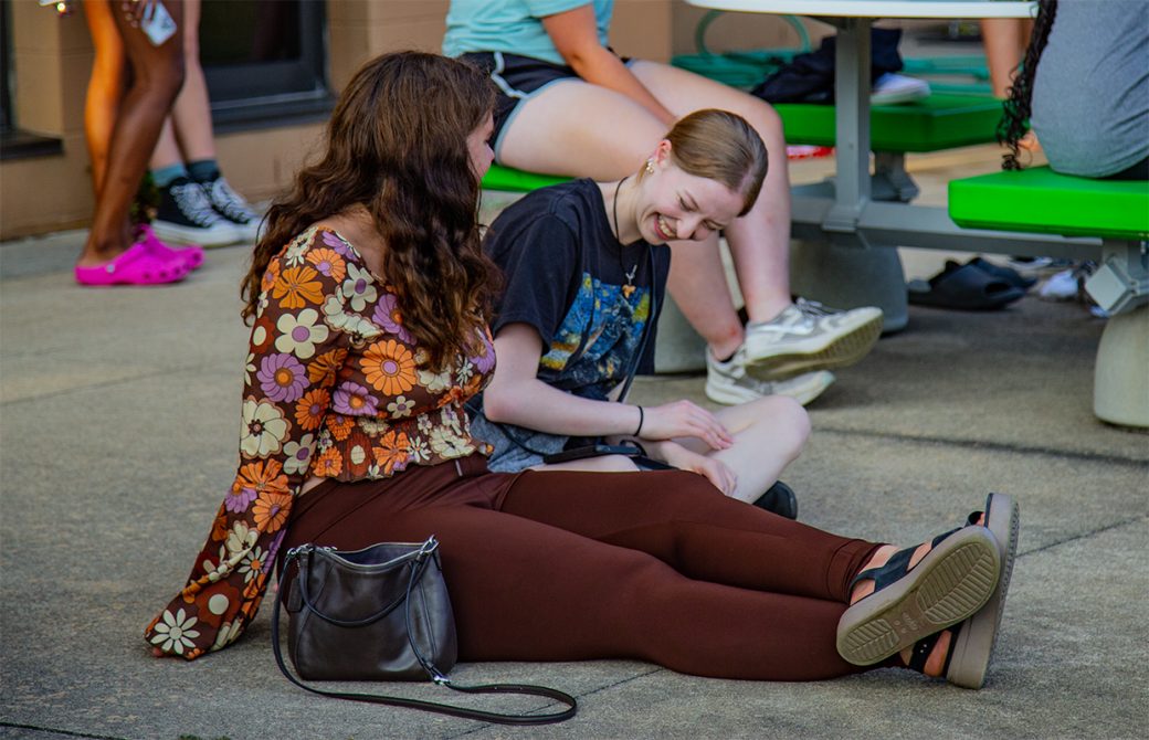 Goshen college students happy at Goshen college