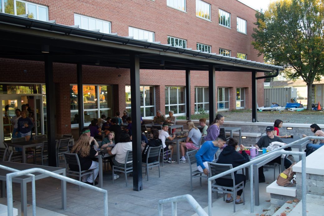 Goshen college students at Westlawn Dining Hall
