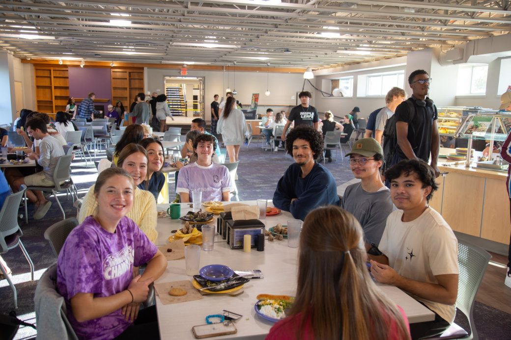 Goshen college students at Westlawn Dining Hall