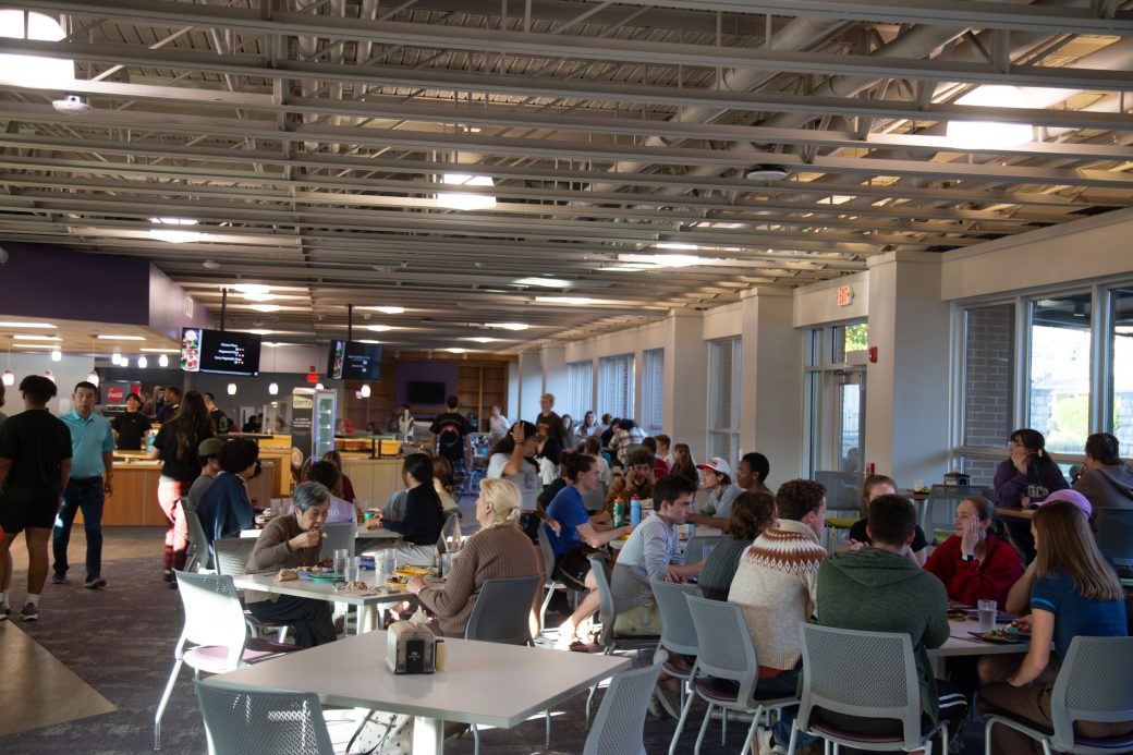 Goshen college students at Westlawn Dining Hall