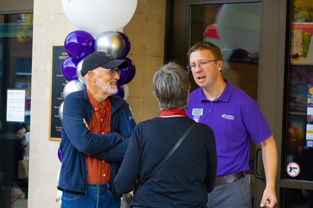 Two man and a woman talking at Connectapalooza