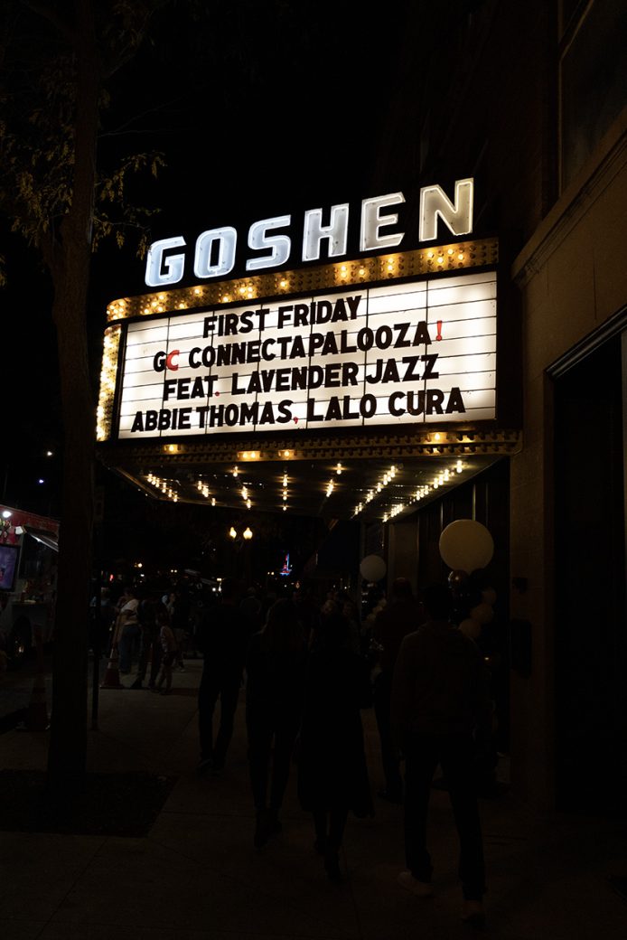 Goshen's college Marquee at Connectapalooza
