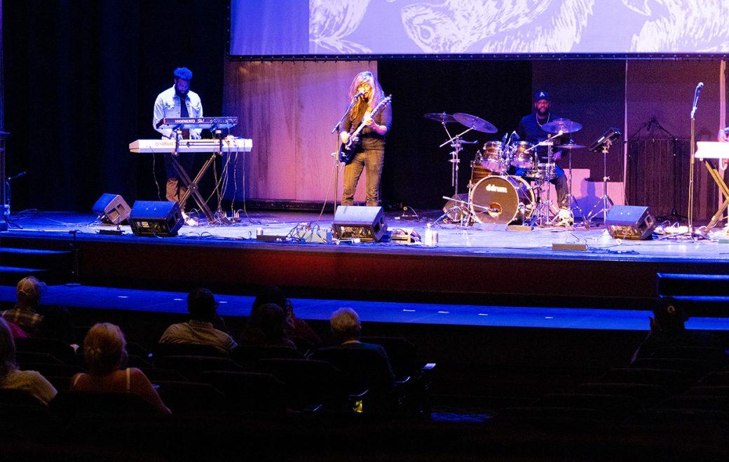 Goshen college students doing a musical performance
