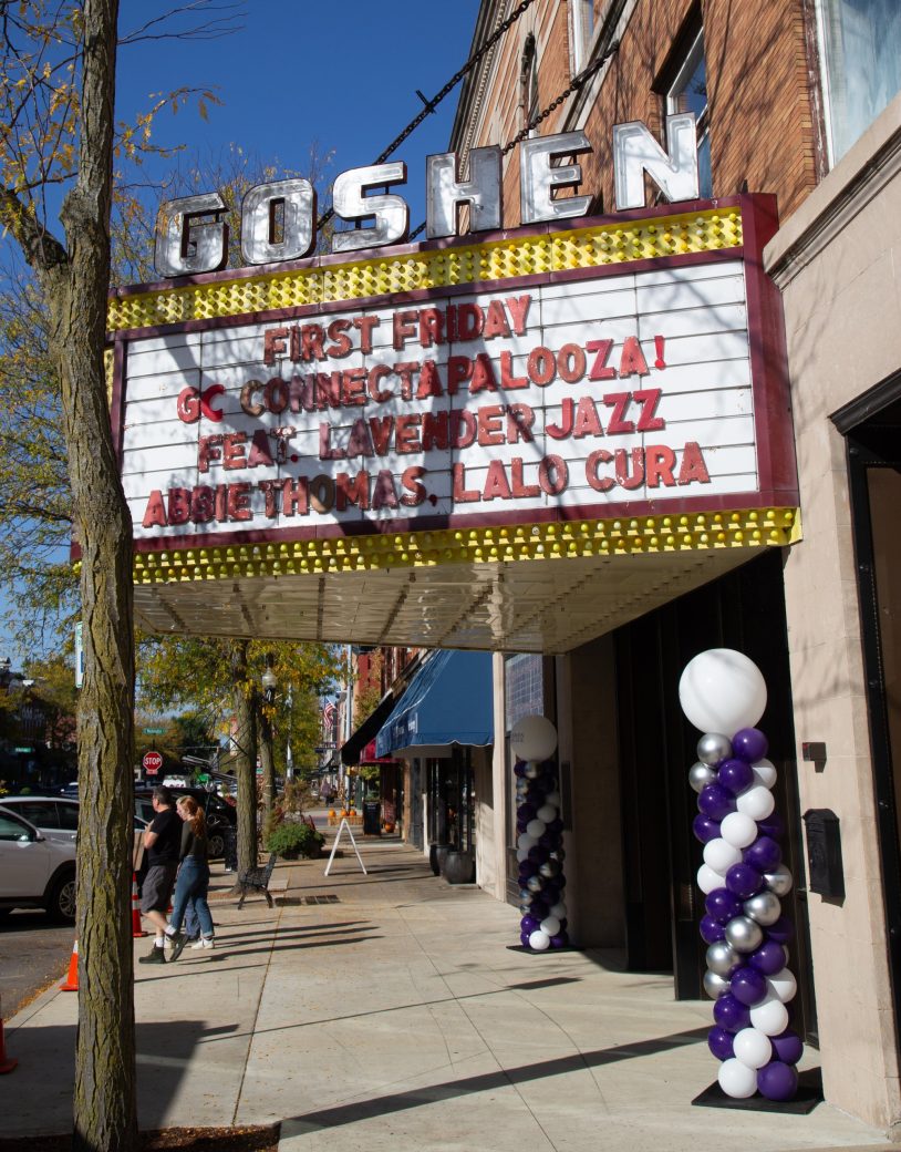 Goshen's college Marquee at Connectapalooza