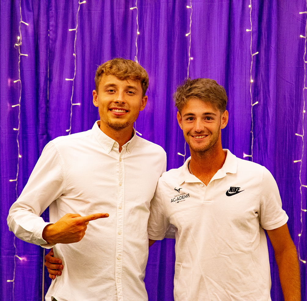 Two men hugging at LEAFYs athletic award ceremony