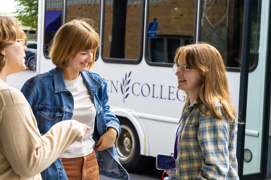 Two women talking at at Homecoming Weekend 2024